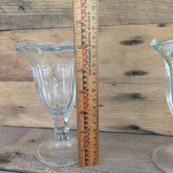 Anchor Hocking Fountainware Clear Footed Sundae Glasses Set of Three - Picture 9 of 11